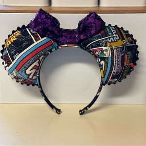 Star Wars Mickey Ears Headband with Purple Sparkle Bow